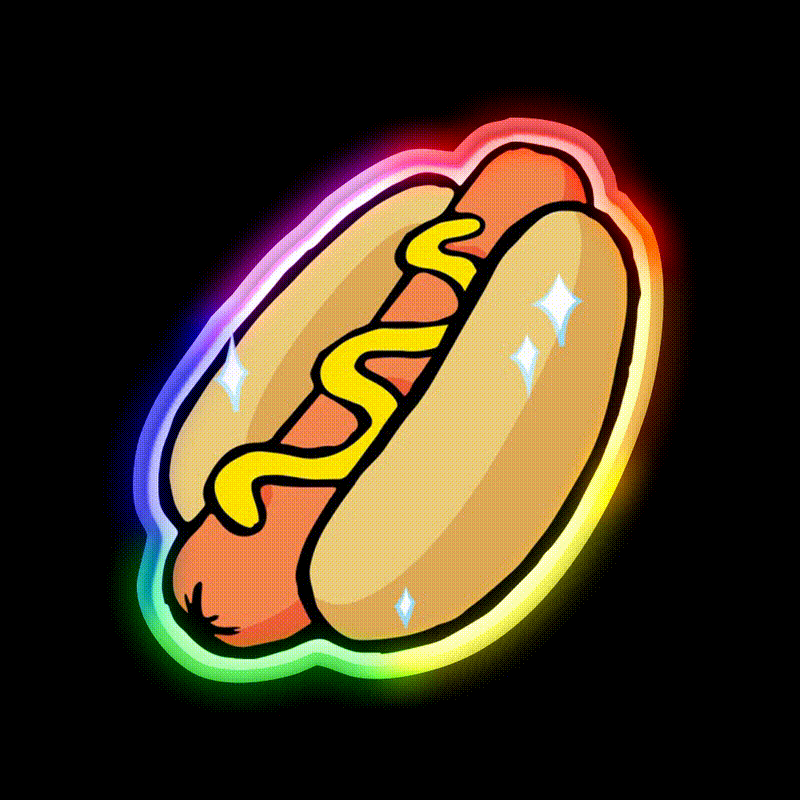 Big Hot Dog Fast Food Led Neon Sign For Burger Place Rgb Color - LED neon sign close-up detail