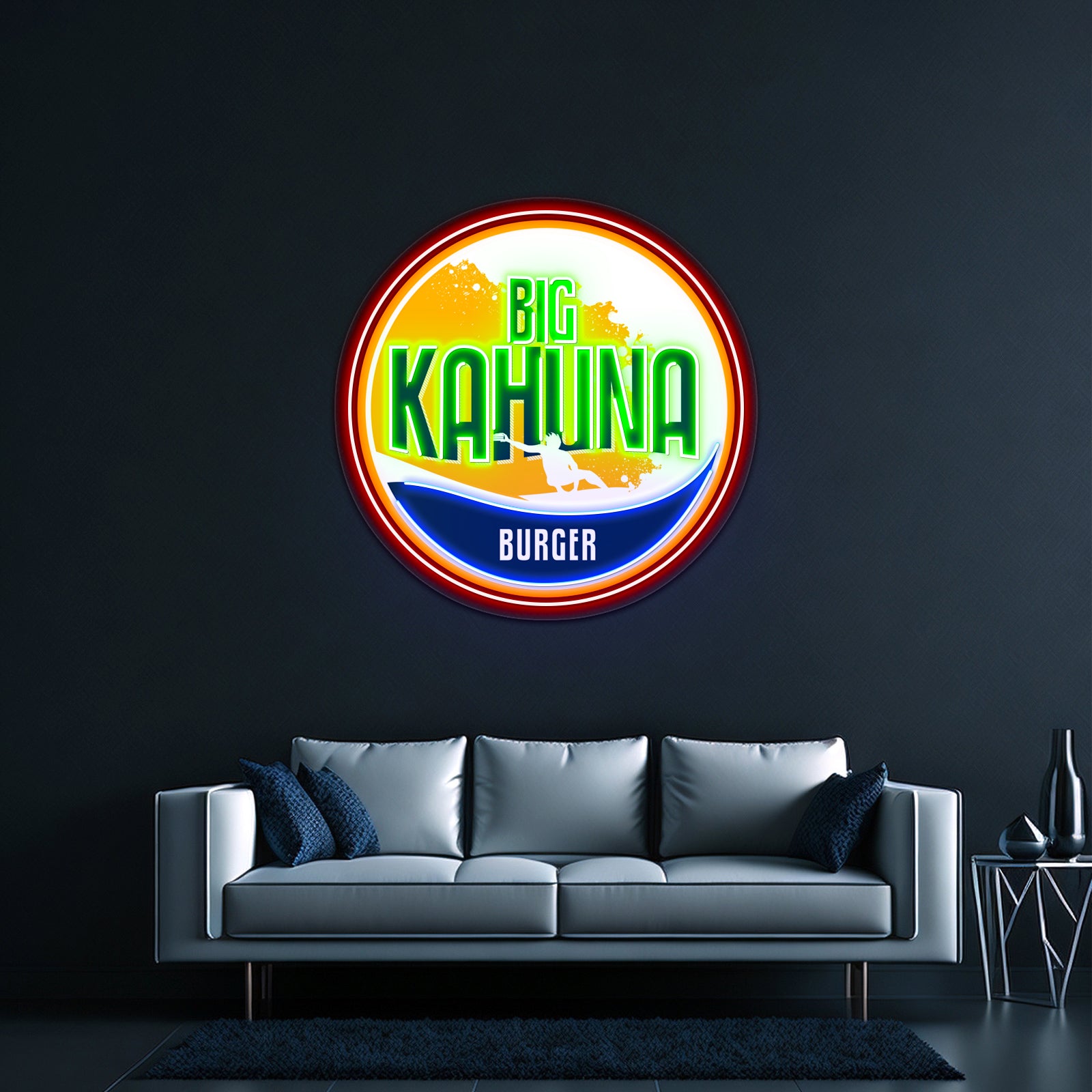 Big Kahuna Burger Artwork Led Neon Sign - Custom LED neon sign front view