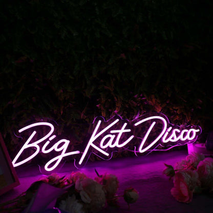 Big Kat Disco Purple Led Neon Sign - Shineneon
