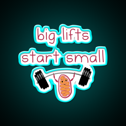 Big Lifts Start Small Gym Fitness Led Neon Sign Rgb Color