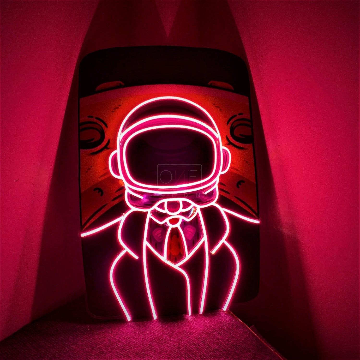 Big Man Moon Purple-White Astronaut Led Neon Sign For Urban Street Art Decor | Shineneon