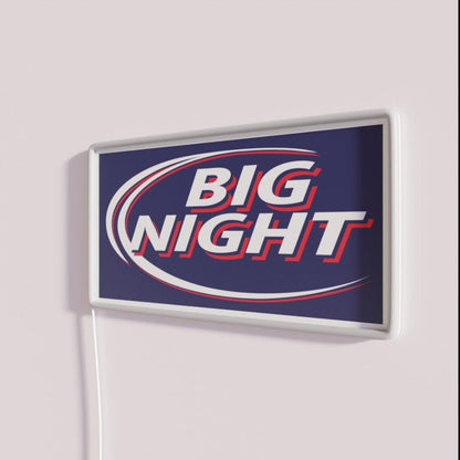 Big Night Rgb Led Neon Sign - Neon sign mounted on wall in room
