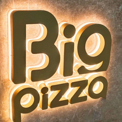 Big Pizza 3D Backlit Channel Letters Led Light Sign - Shineneon