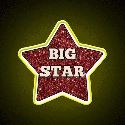 Big Star Party Drink Tequila Led Neon Sign Rgb Color - Custom LED neon sign front view