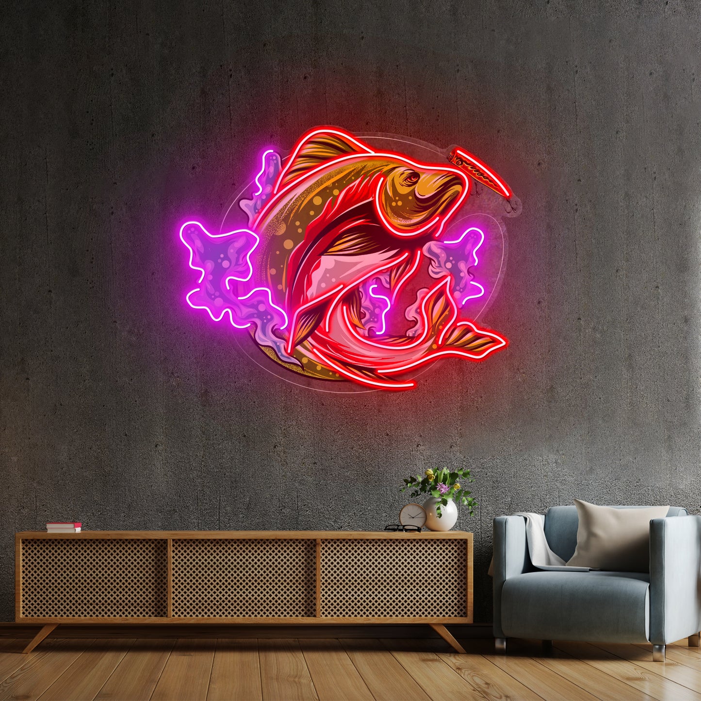 Big Wave Fishing Led Neon Sign Light Custom Led Signs