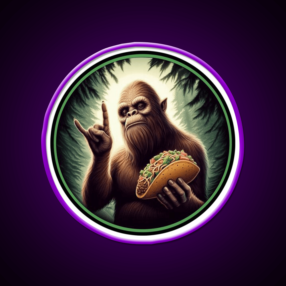 Bigfoot And Taco Led Neon Sign Mexican Food Sign Rgb Color - Shineneon