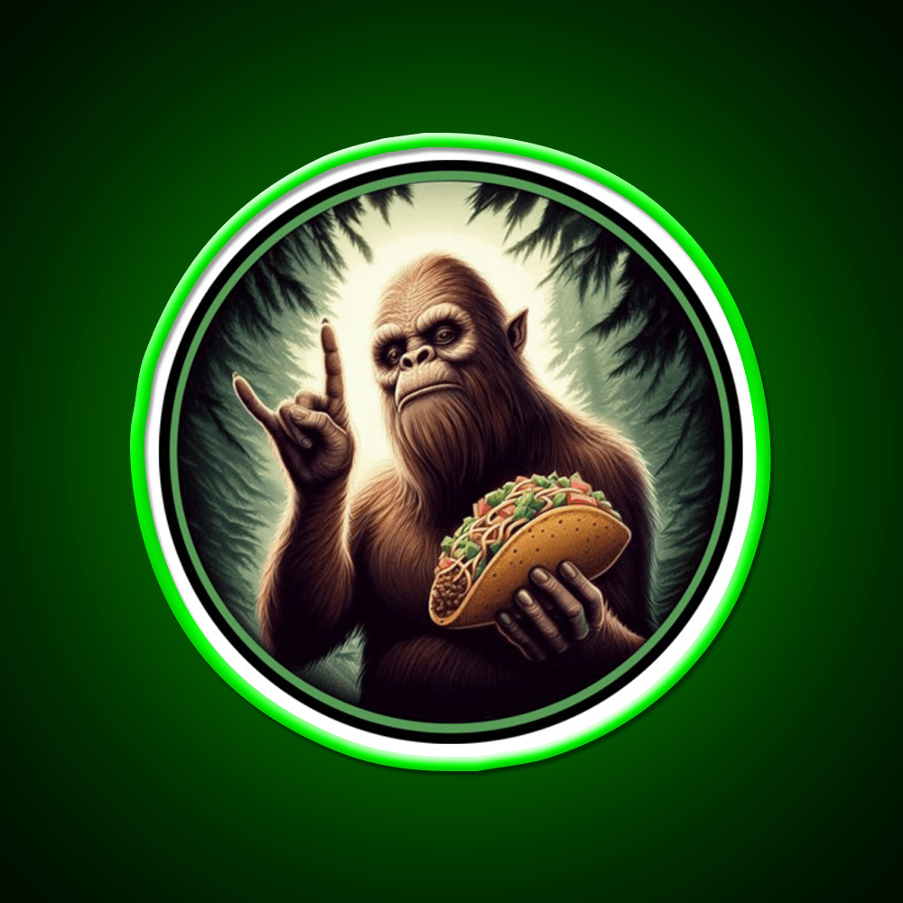 Bigfoot And Taco Led Neon Sign Mexican Food Sign Rgb Color - Shineneon