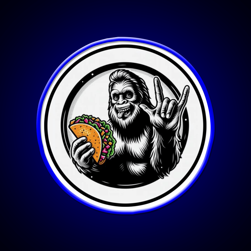 Bigfoot And Tacos Number 3 Taco Led Neon Sign Mexican Food Sign Rgb Color - Shineneon