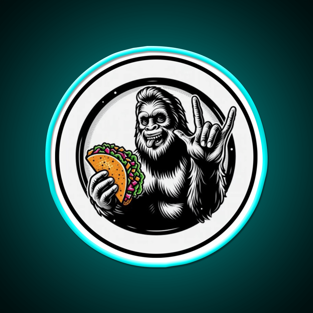 Bigfoot And Tacos Number 3 Taco Led Neon Sign Mexican Food Sign Rgb Color - Shineneon