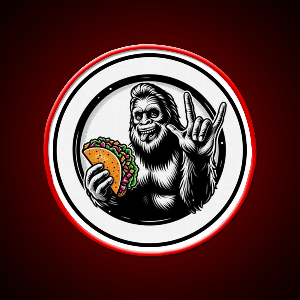Bigfoot And Tacos Number 3 Taco Led Neon Sign Mexican Food Sign Rgb Color - Shineneon