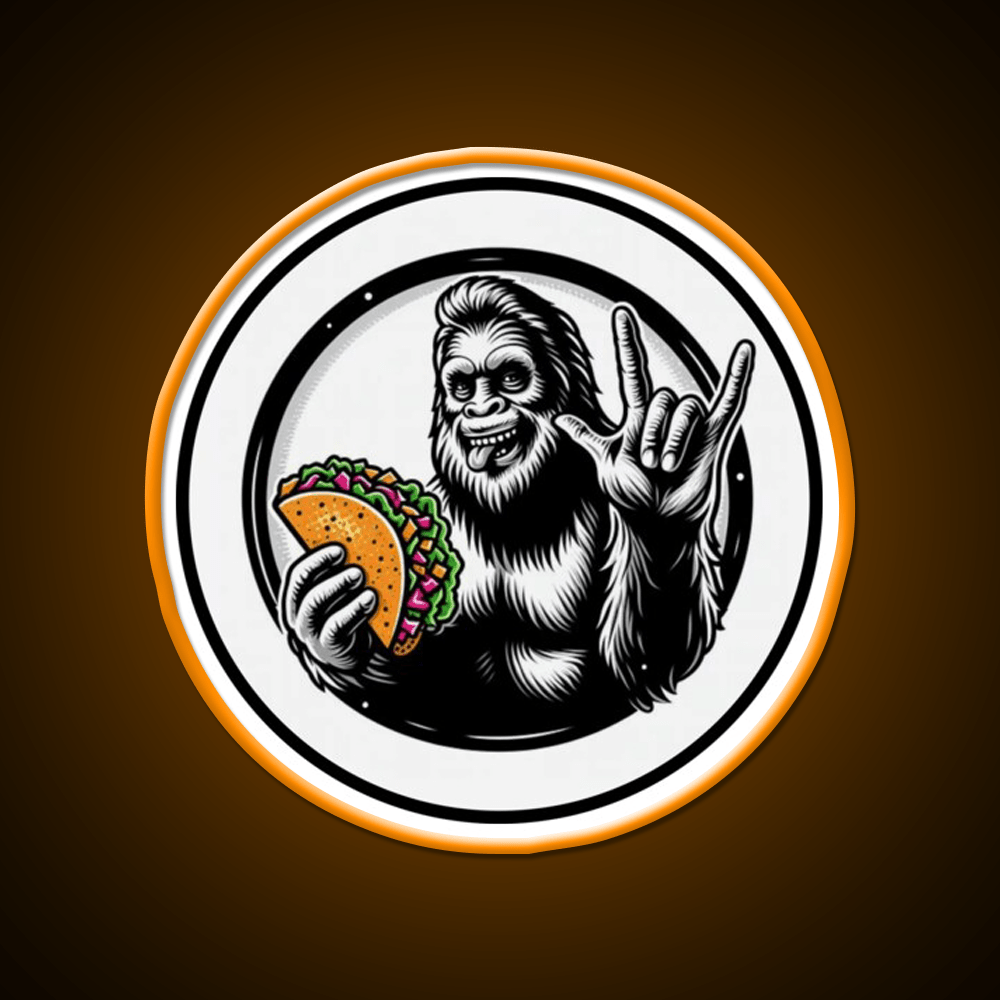 Bigfoot And Tacos Number 3 Taco Led Neon Sign Mexican Food Sign Rgb Color - Shineneon