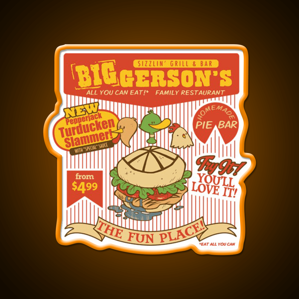 Biggersons Fast Food Led Neon Sign For Burger Place Rgb Color - Shineneon