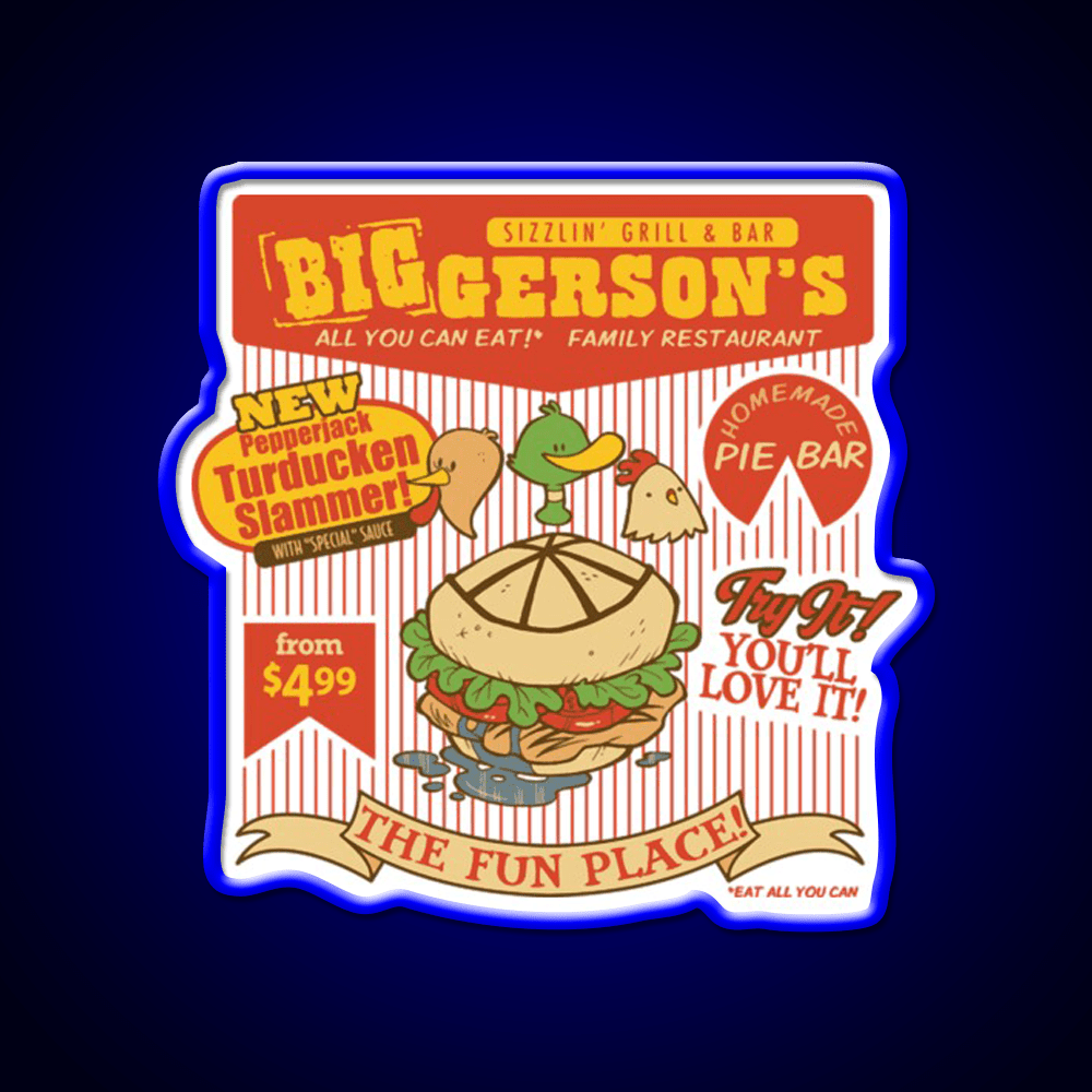 Biggersons Fast Food Led Neon Sign For Burger Place Rgb Color - Shineneon