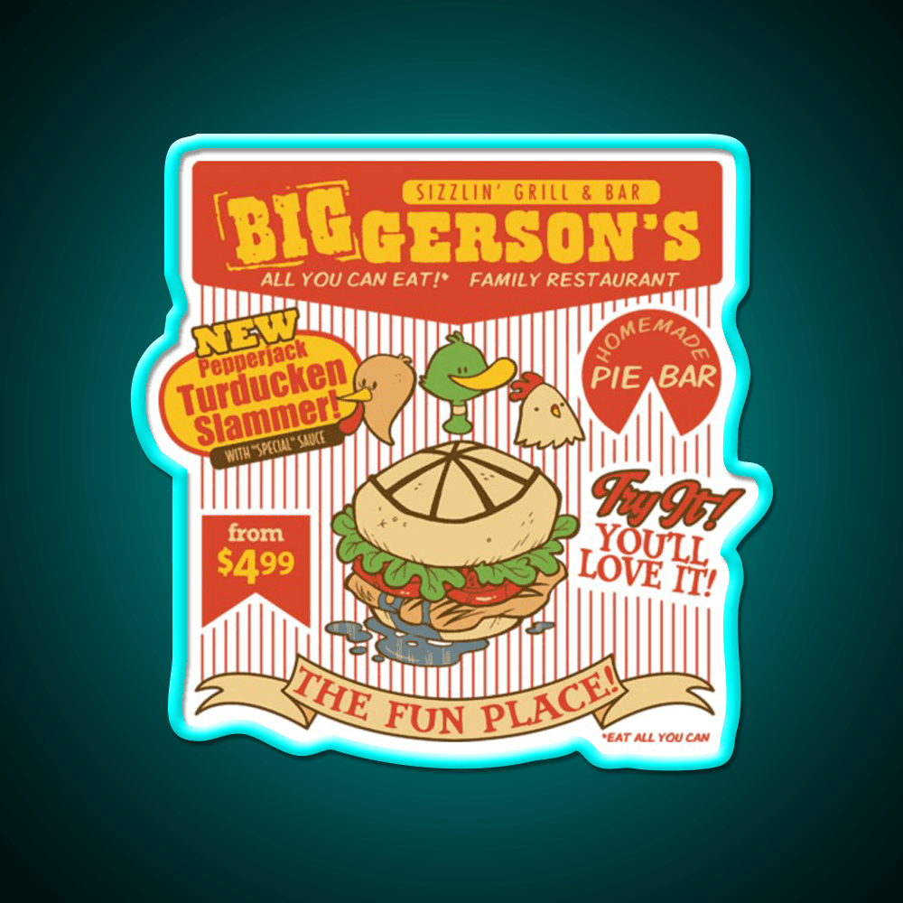 Biggersons Fast Food Led Neon Sign For Burger Place Rgb Color - Shineneon