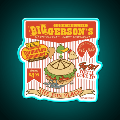 Biggersons Fast Food Led Neon Sign For Burger Place Rgb Color - Shineneon