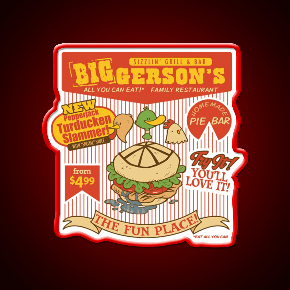 Biggersons Fast Food Led Neon Sign For Burger Place Rgb Color - Shineneon