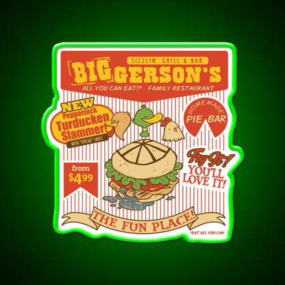 Biggersons Fast Food Led Neon Sign For Burger Place Rgb Color - Shineneon