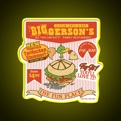 Biggersons Fast Food Led Neon Sign For Burger Place Rgb Color - Shineneon