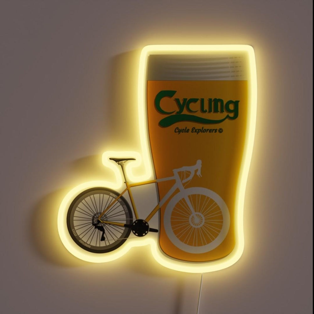 Bike And Brew Rgb Led Neon Sign - Custom LED neon sign front view