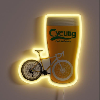 Bike And Brew Rgb Led Neon Sign - Custom LED neon sign front view