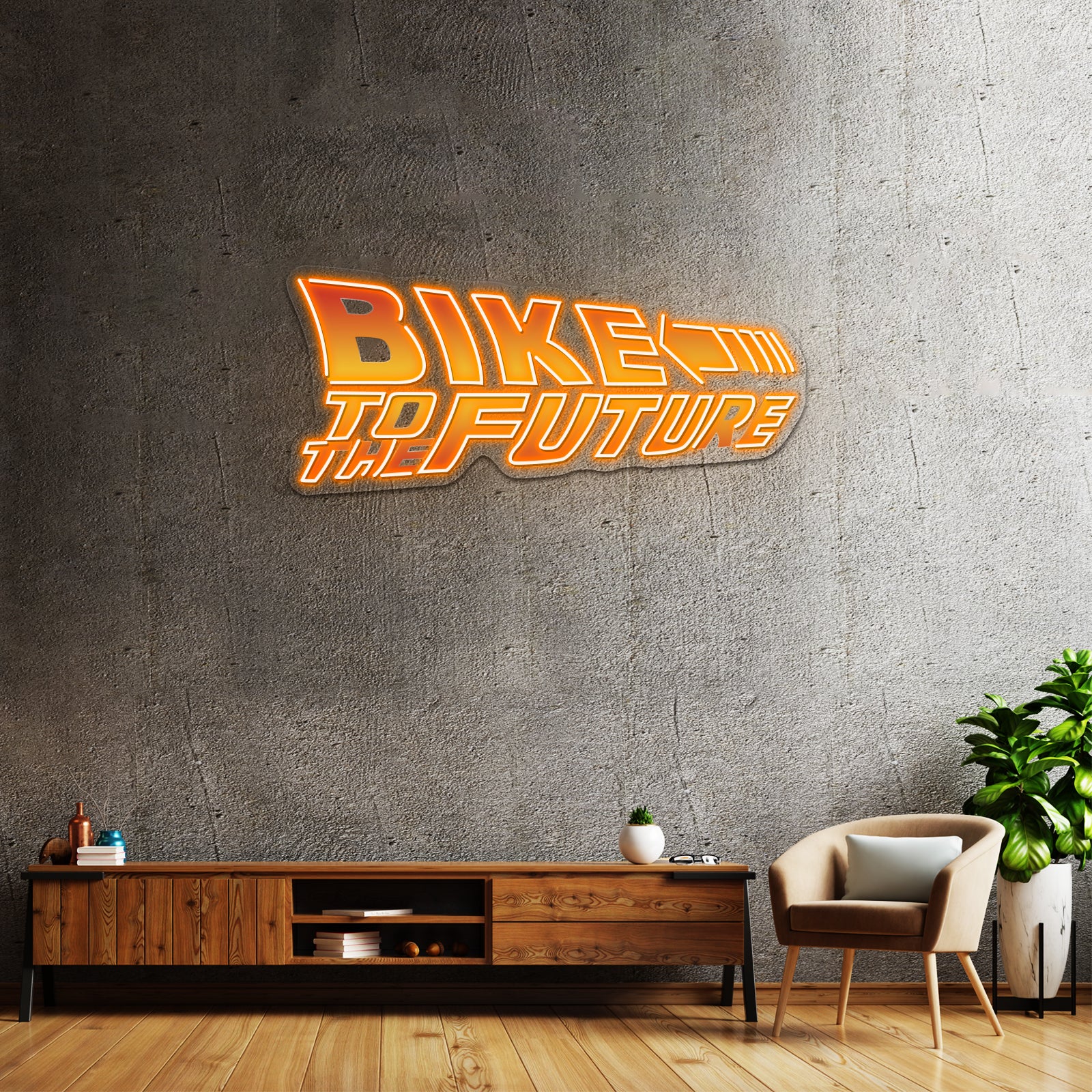 Bike To The Future Artwork Led Neon Sign
