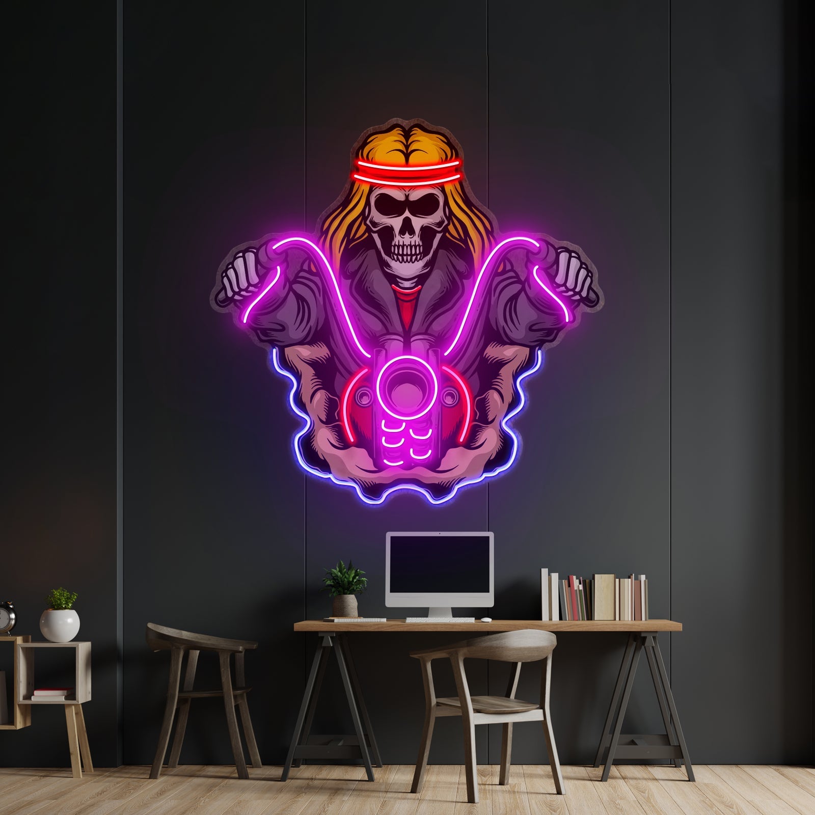 Biker Skull Led Neon Sign Light Custom Led Signs - Shineneon
