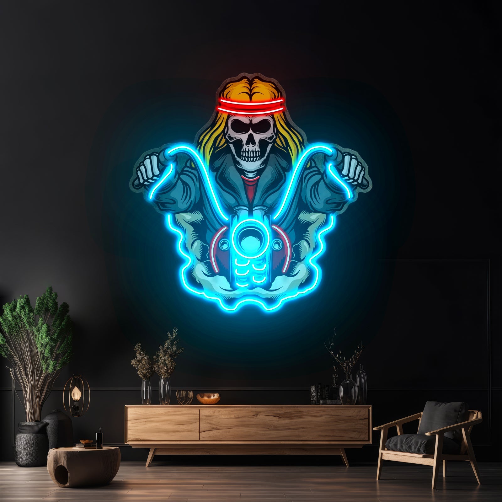 Biker Skull Led Neon Sign Light Custom Led Signs - Shineneon