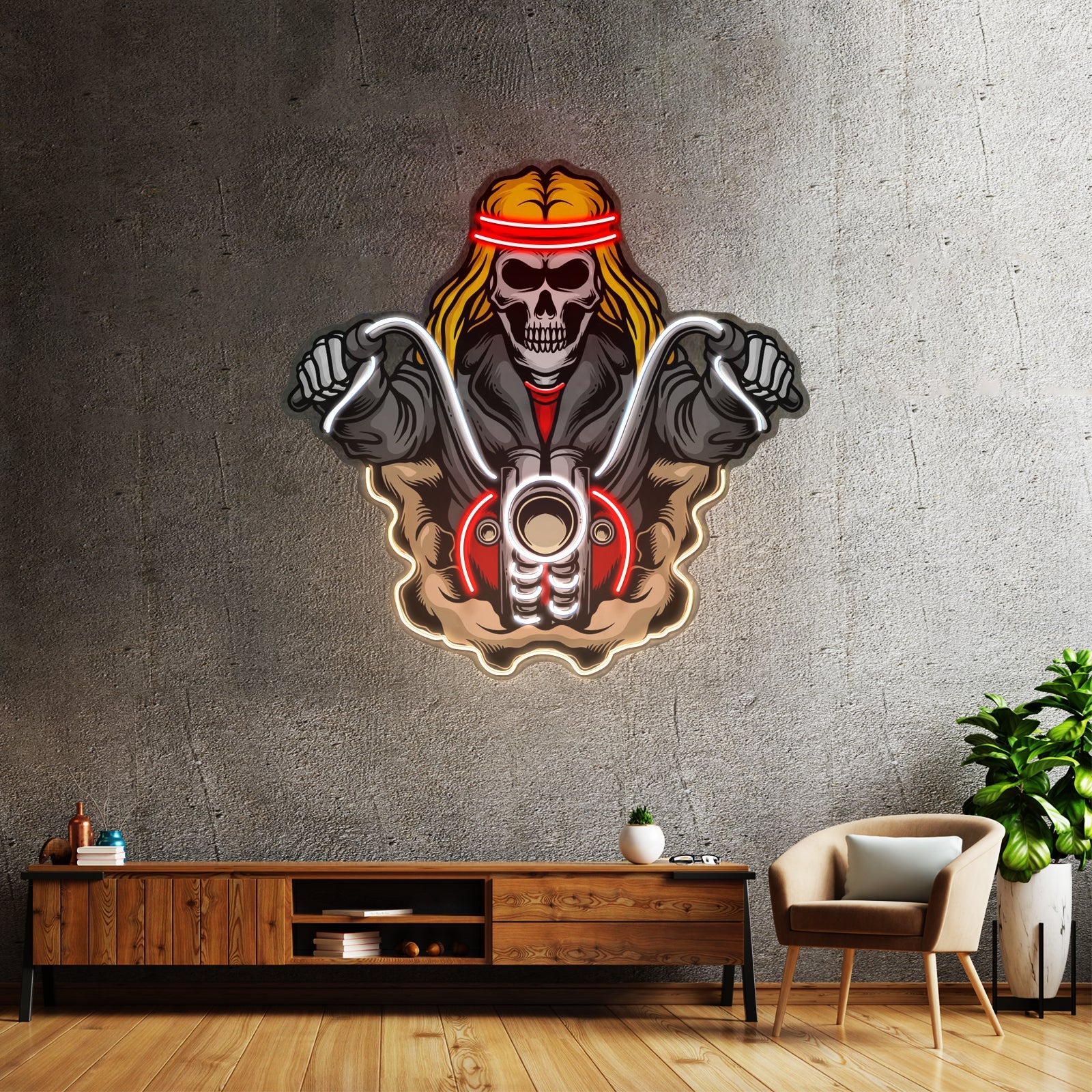 Biker Skull Led Neon Sign Light Custom Led Signs - Shineneon