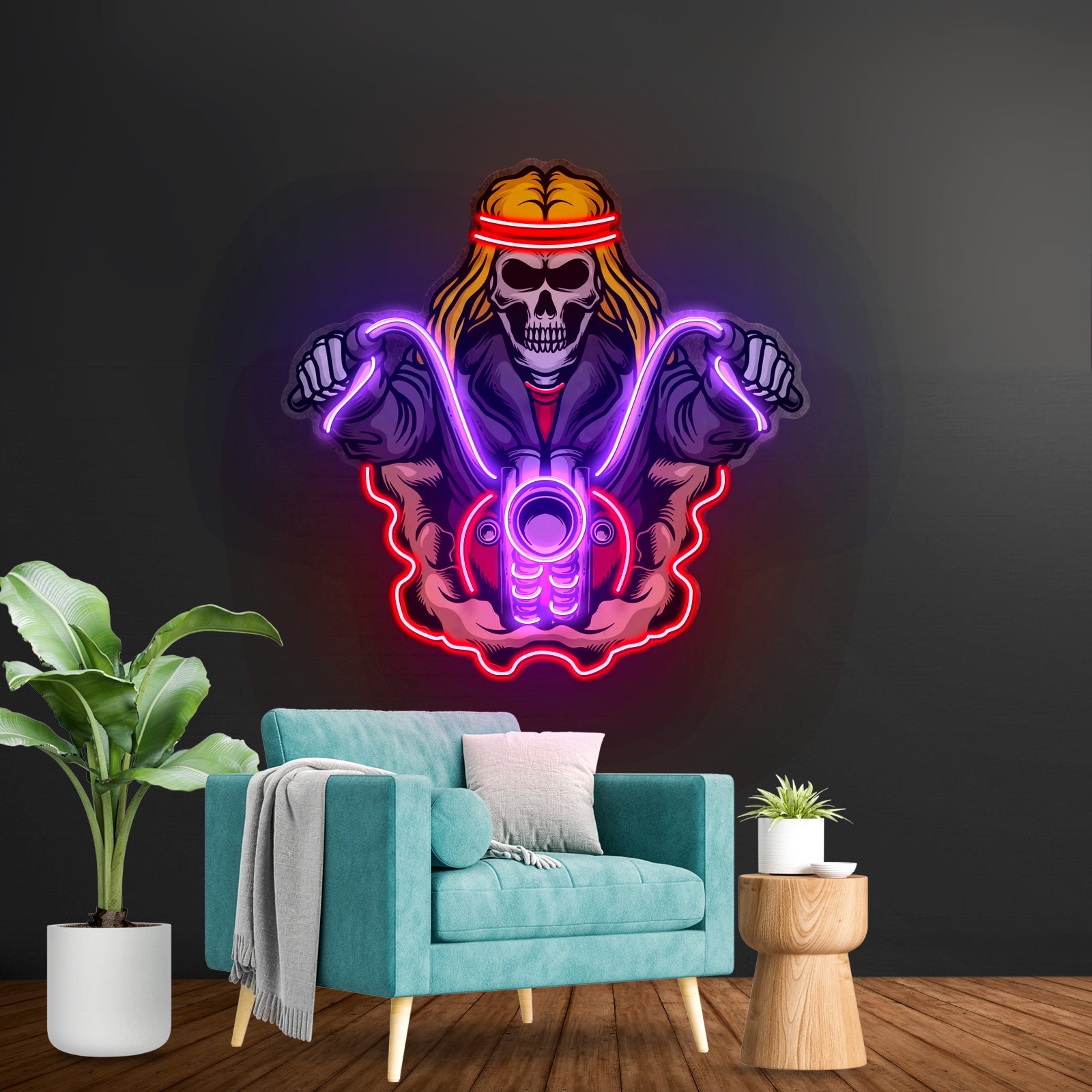 Biker Skull Led Neon Sign Light Custom Led Signs - Shineneon