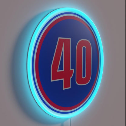 Bill Laimbeer Number 40 Jersey Detroit Pistons Rgb Led Neon Sign - LED neon sign close-up detail