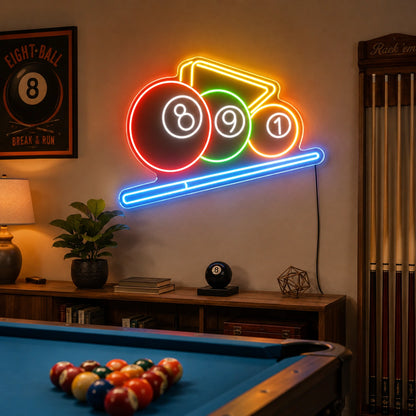 Billiard Balls Rack Neon Sign LED Neon Sign real lifestyle scene
