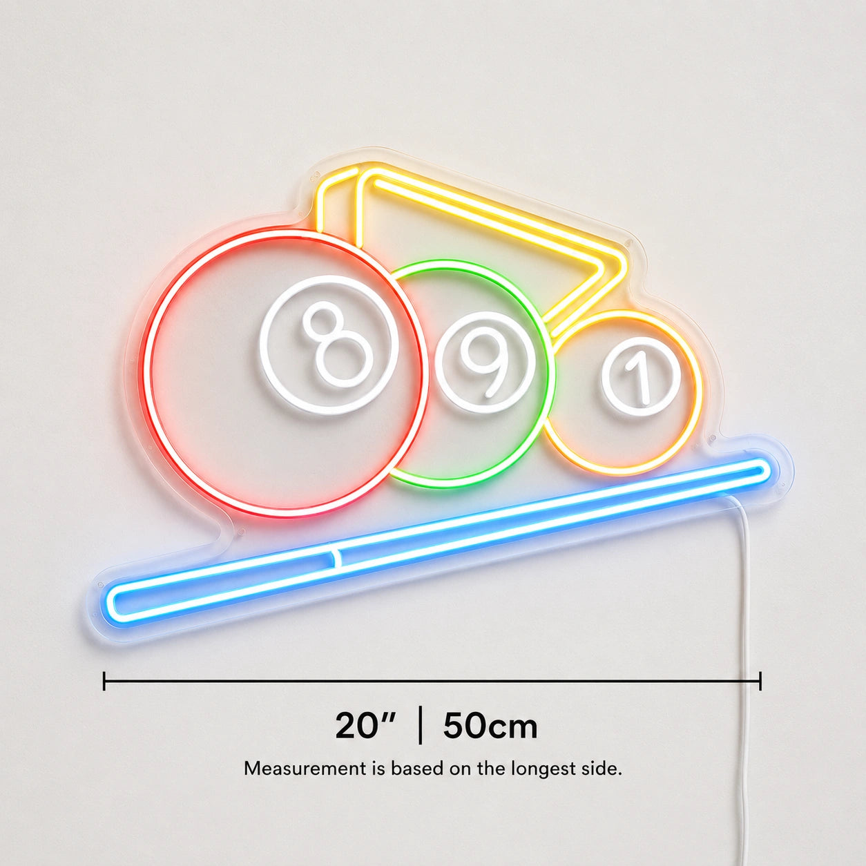 Billiard Balls Rack Neon Sign LED Neon Sign size image