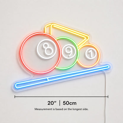 Billiard Balls Rack Neon Sign LED Neon Sign size image