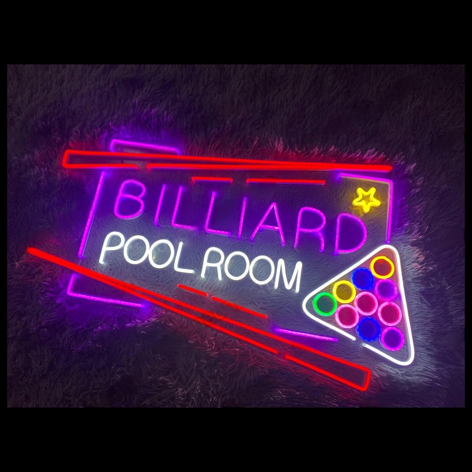 Billiard Pool Room Multicolor Balls And Stars Led Neon Sign | Shineneon