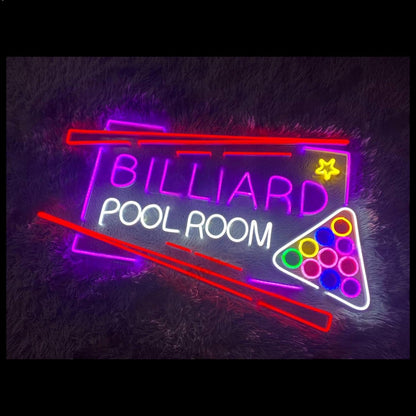Billiard Pool Room Multicolor Balls And Stars Led Neon Sign | Shineneon