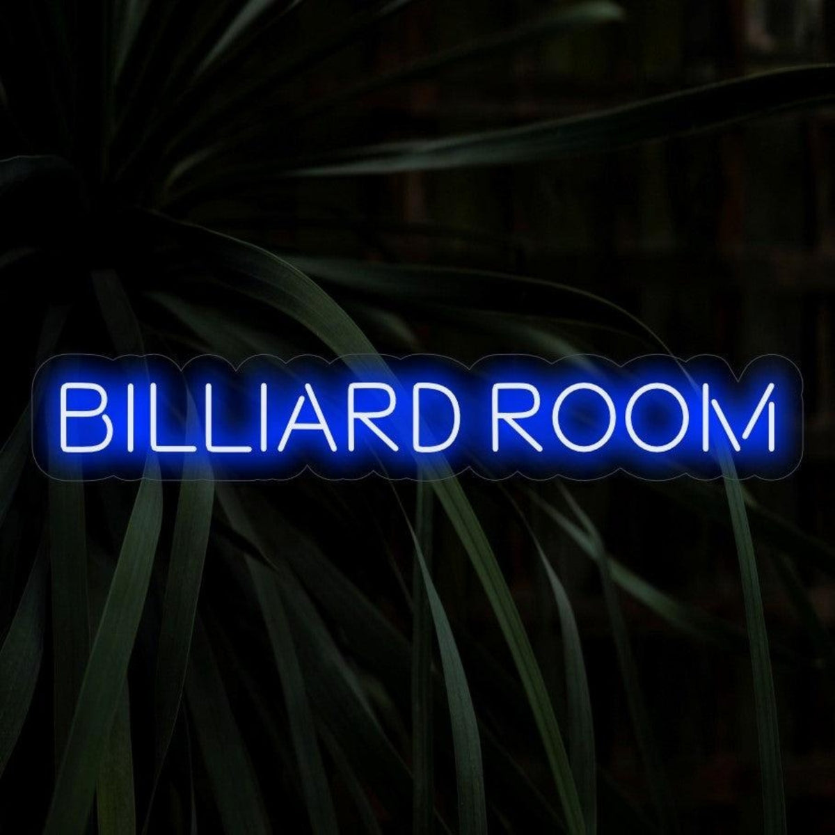 Billiard Room Blue Text And Border Led Neon Sign For Indoor Decor ...