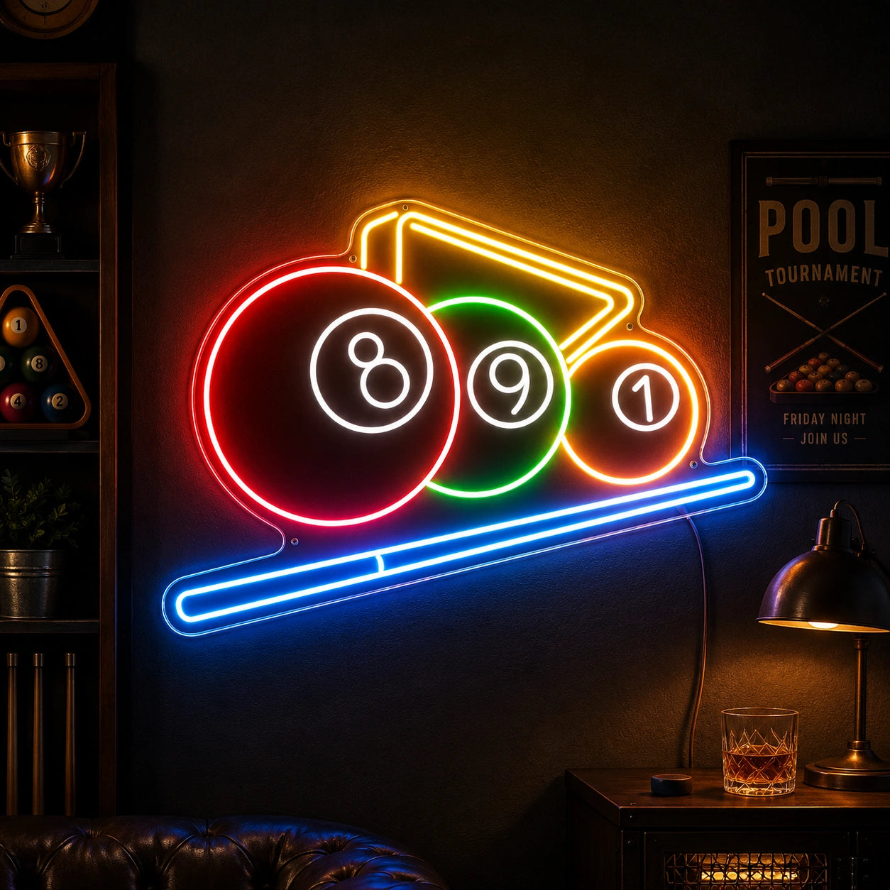 Billiards Bar Rack Neon Sign LED Neon Sign high-converting product image