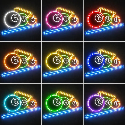 Billiards Bar Rack Neon Sign LED Neon Sign color grid