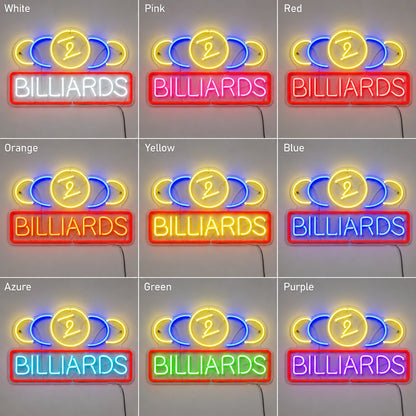 Billiards Game Neon Sign LED Neon Sign color grid