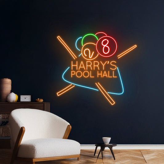 Billiards Pool Hall Led Sign