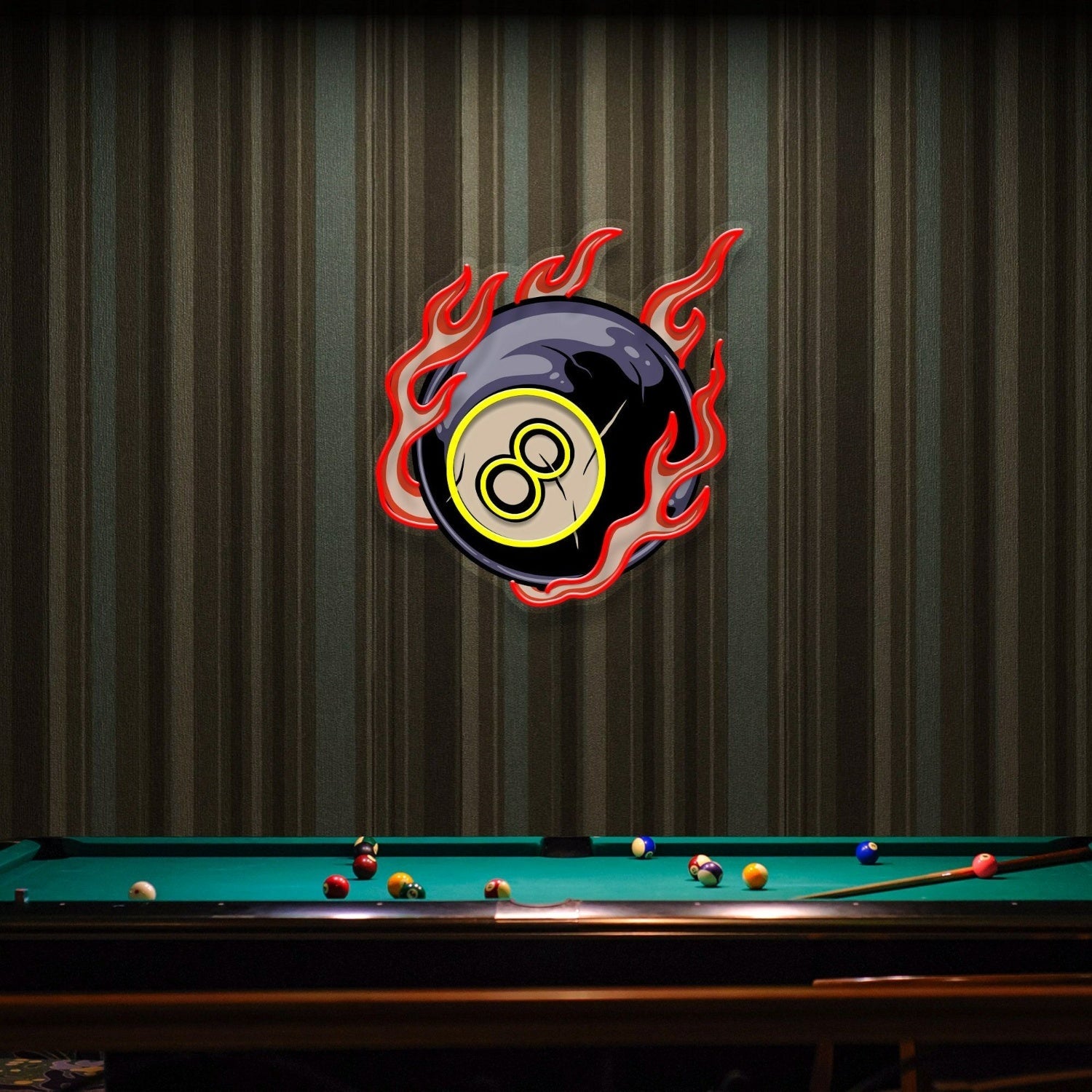 Billiards Wall Art Led Uv Led Neon Sign Ball Wall Decor - Shineneon