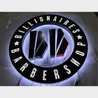 Billionaires Barber Shop 3D Backlit Channel Letters Led Light Sign - Shineneon