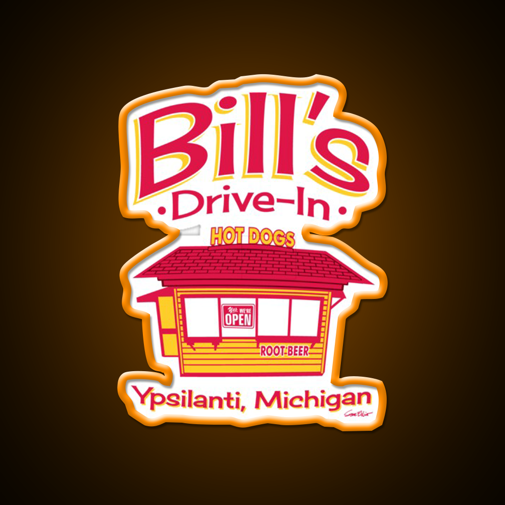 Bills Drive In Hot Dog Stand Beer Bar Decor Led Neon Sign Rgb Color - LED neon sign view 6