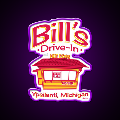 Bills Drive In Hot Dog Stand Beer Bar Decor Led Neon Sign Rgb Color - LED neon sign view 9