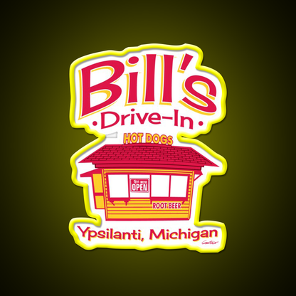 Bills Drive In Hot Dog Stand Beer Bar Decor Led Neon Sign Rgb Color - LED neon sign view 7
