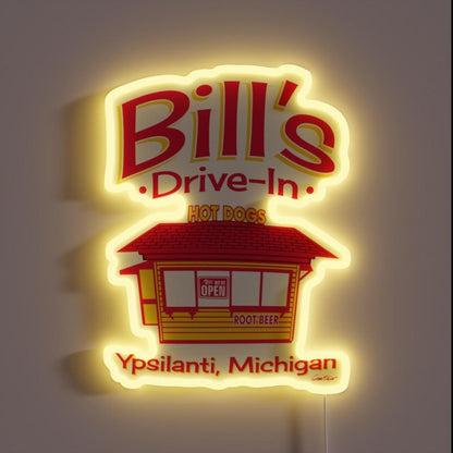 Bills Drive In Hot Dog Stand Rgb Led Neon Sign - Custom LED neon sign front view