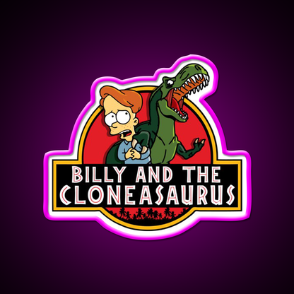 Billy And The Cloneasaurus Beer Bar Decor Led Neon Sign Rgb Color - Neon sign mounted on wall in room