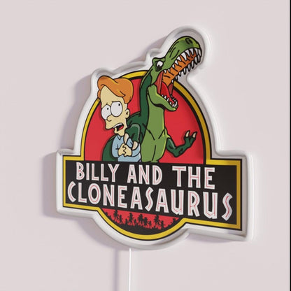 Billy And The Cloneasaurus Rgb Led Neon Sign - Neon sign mounted on wall in room