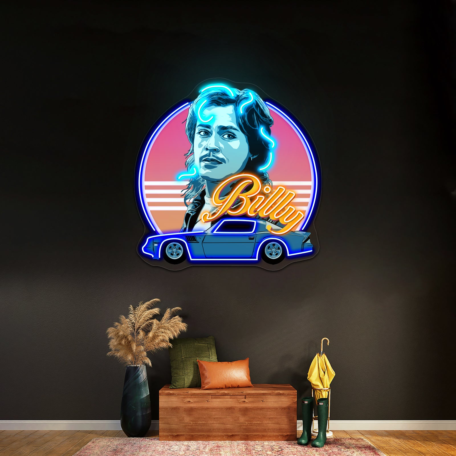 Billy Hargrove Stranger Things 80s Style Artwork Led Neon Sign
