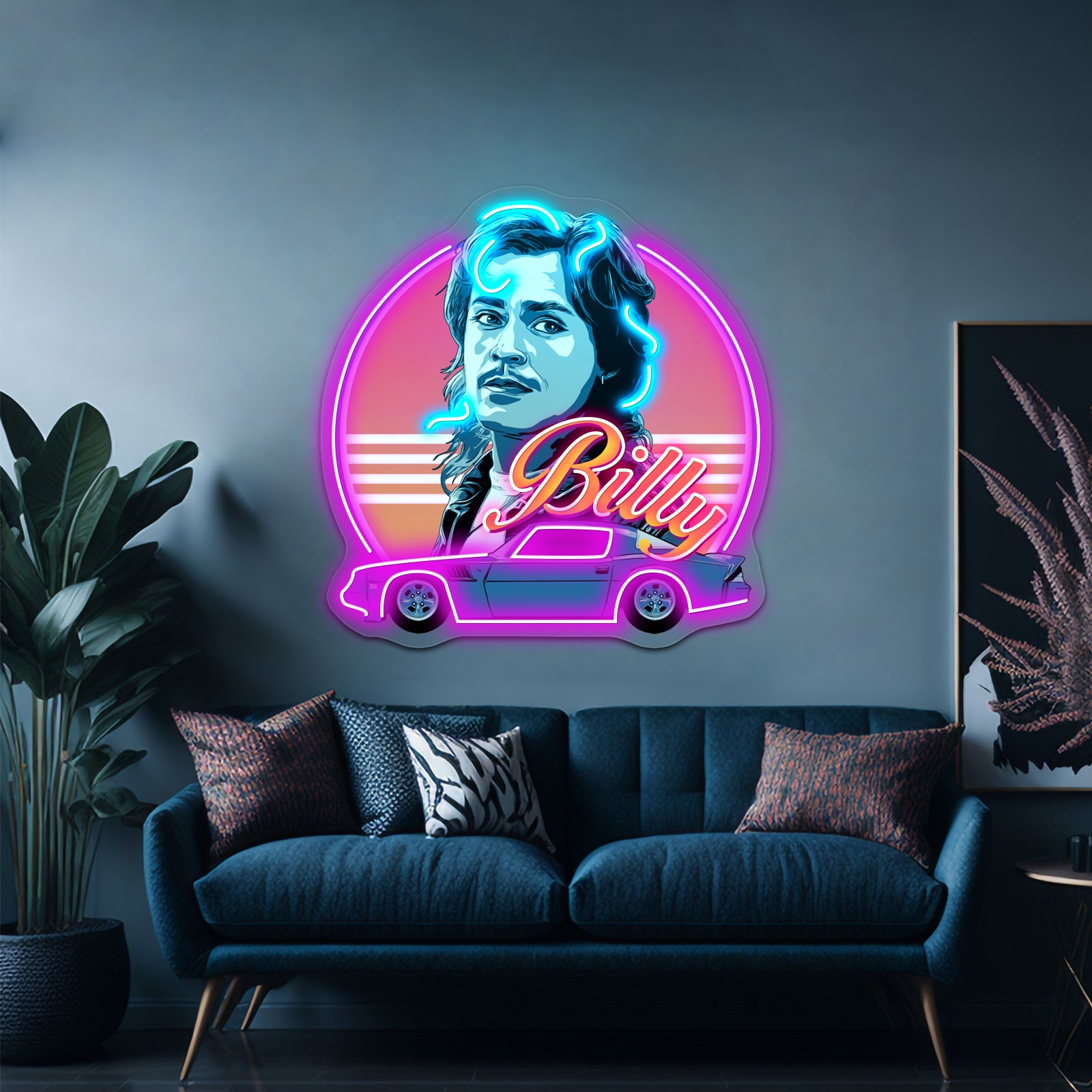 Billy Hargrove Stranger Things 80s Style Artwork Led Neon Sign